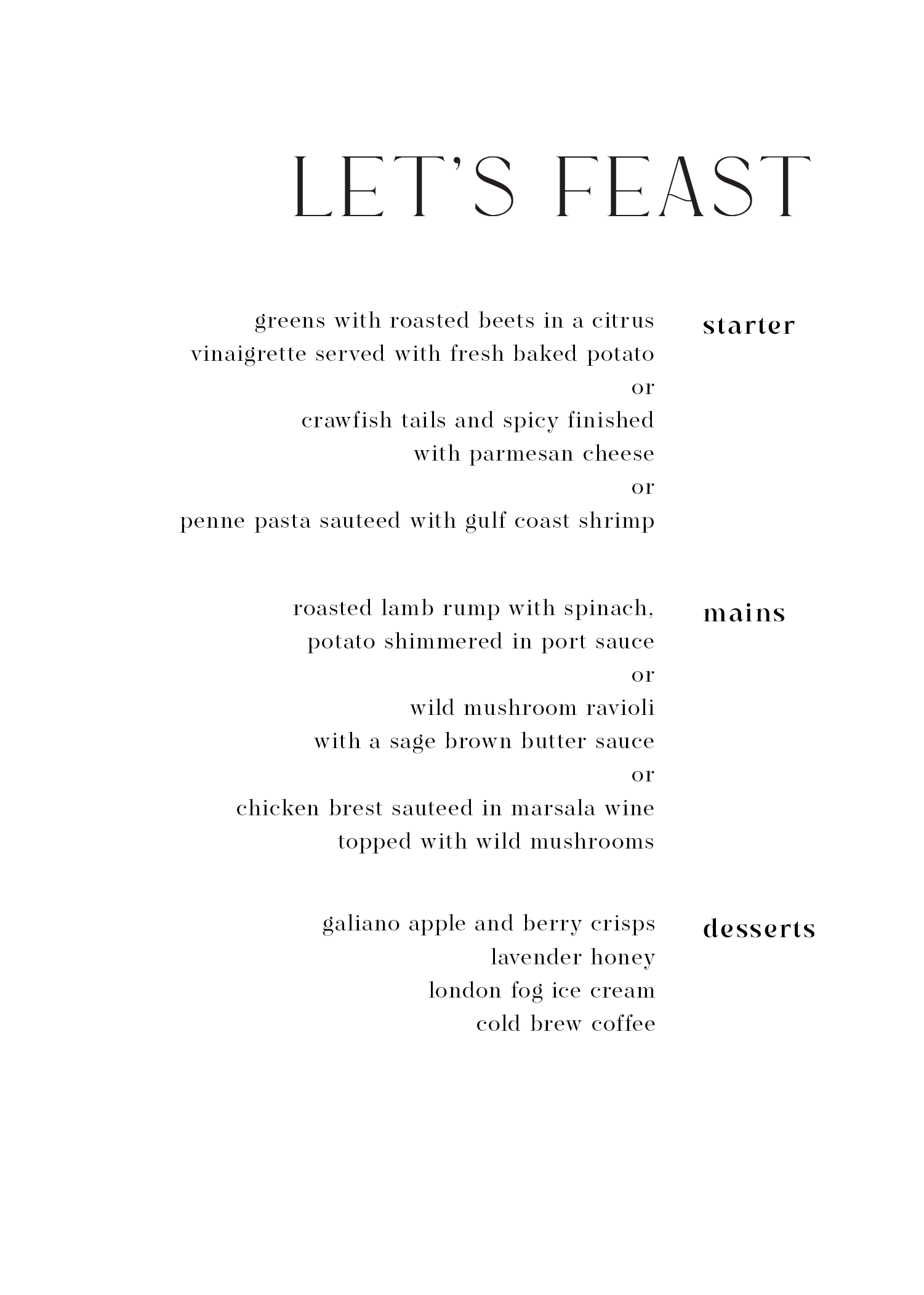 Marion Wedding Menu - Digital Printing design preview