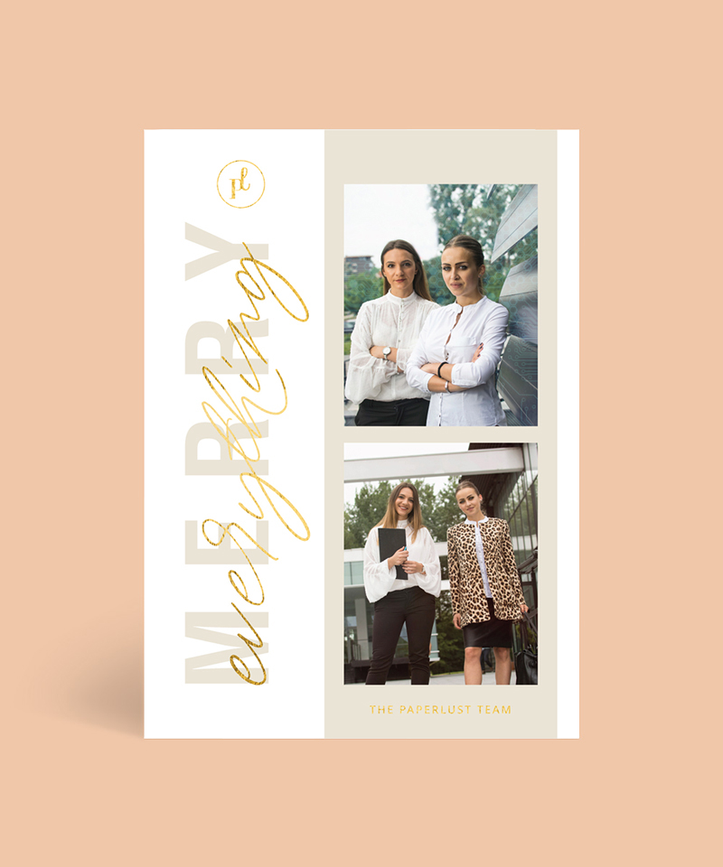 Sans Script Business Christmas Cards - Flat Foil design preview