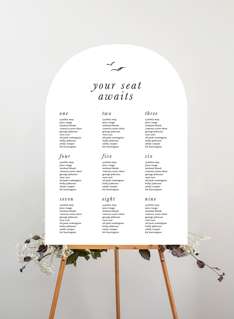 Ipanema Wedding Seating Chart - Digital Printing design preview