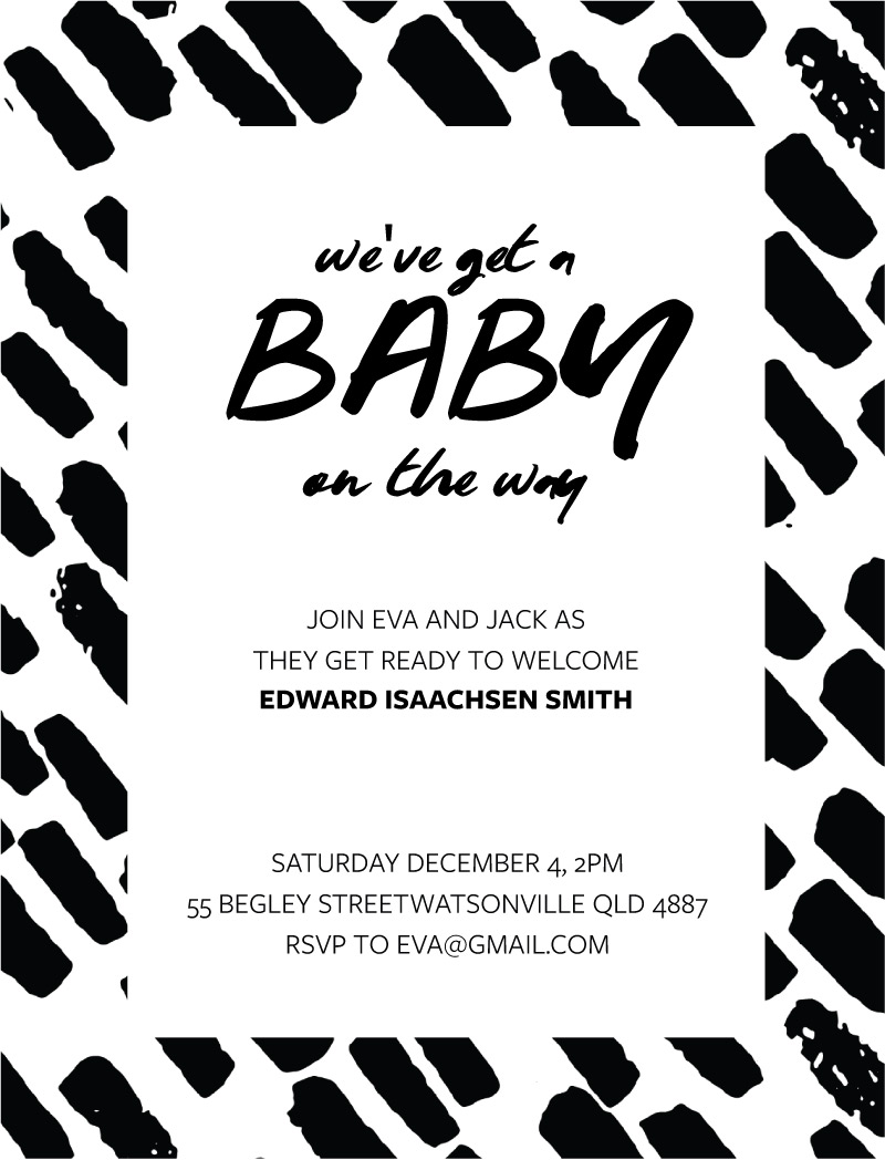 Brushed Baby Baby Shower Invitations - Digital Printing design preview