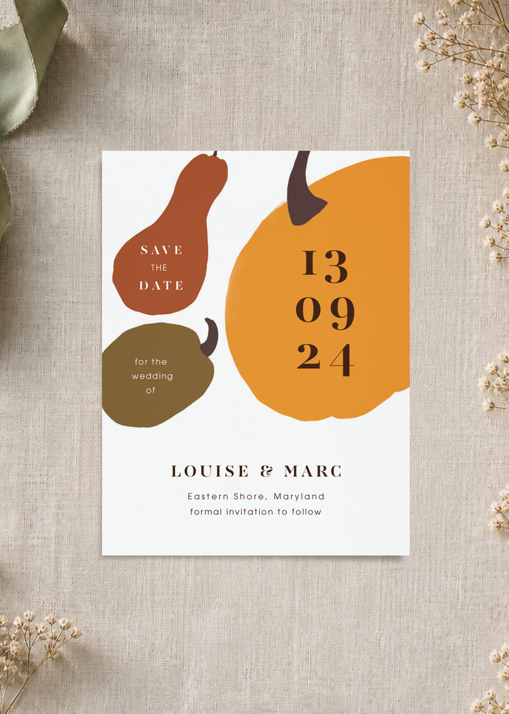 Abstract Pumpkin Save The Date - Digital Printing design preview