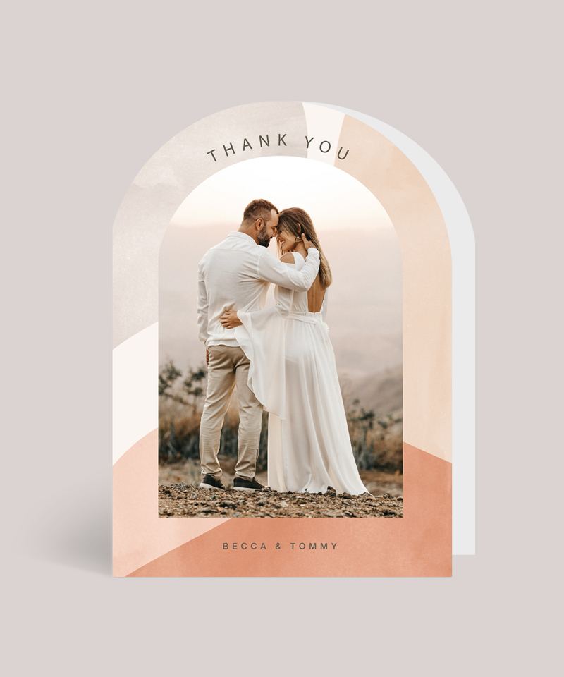 Shape Of Love Wedding Thank You Cards - Digital Printing design preview