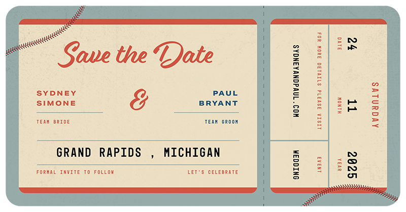 Baseball Save The Date - Digital Printing design preview