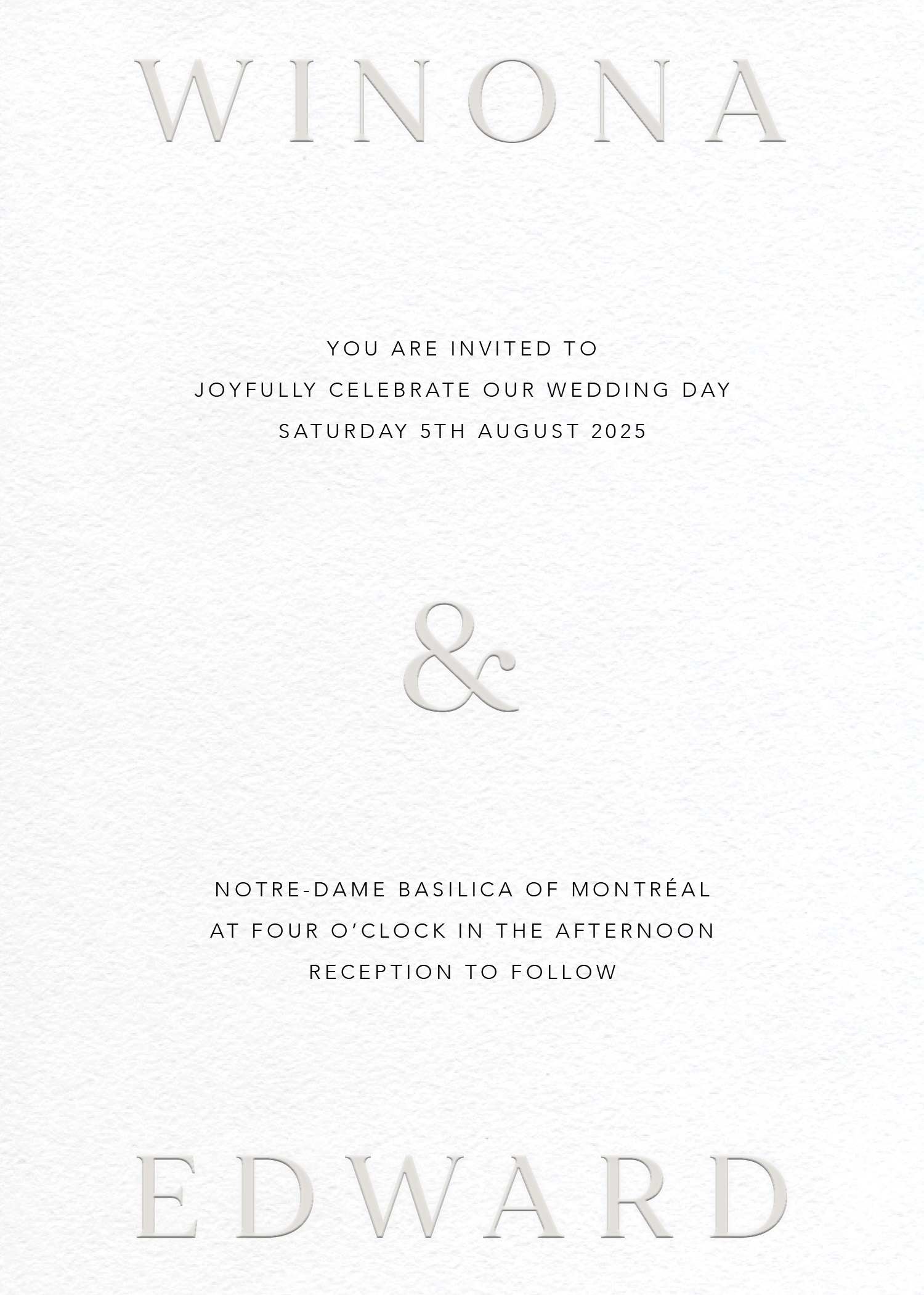 Mirage Wedding Invitations - Letterpress design preview