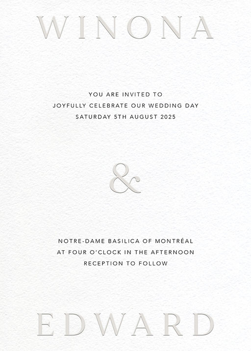 Mirage wedding invitation design from Paperlust.