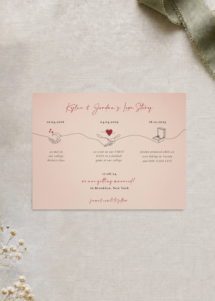 Our Love Story Save The Date - Digital Printing design preview