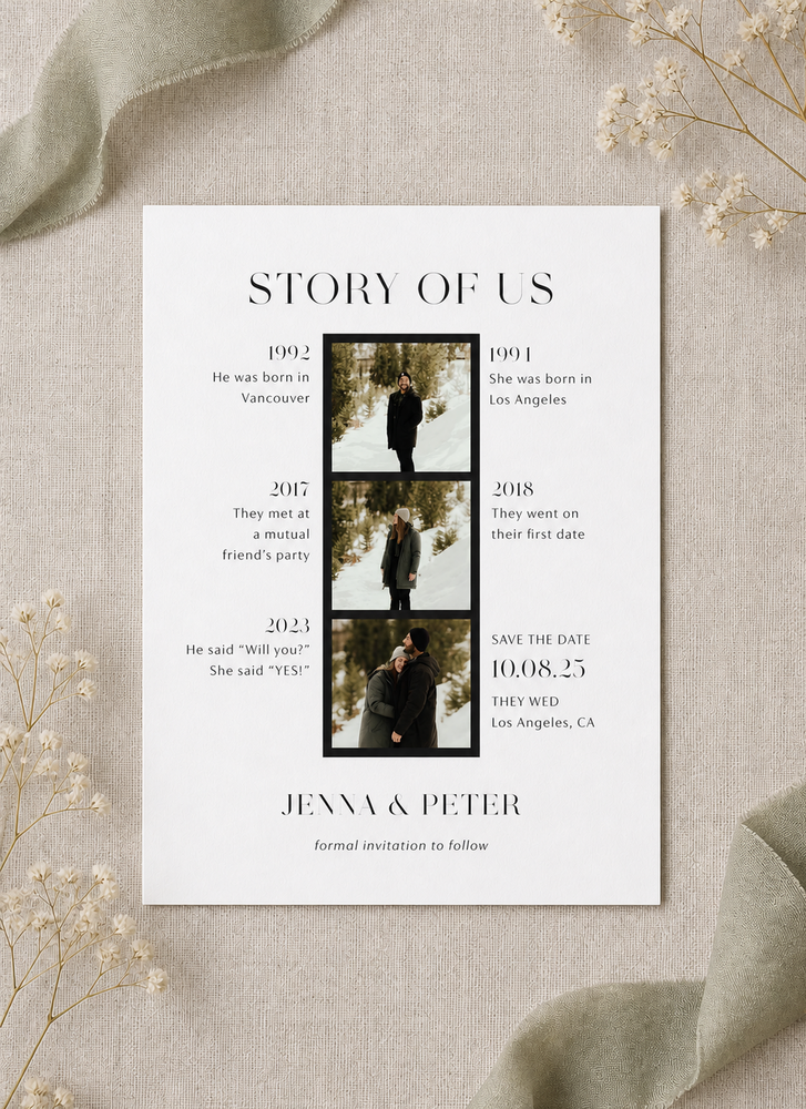Story Of Us Save The Date - Digital Printing design preview