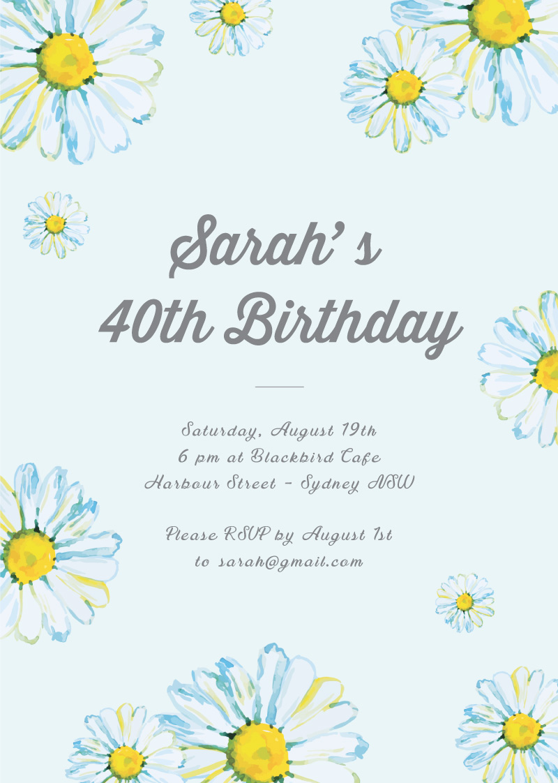Blissful Birthday Birthday Invitations - Digital Printing design preview