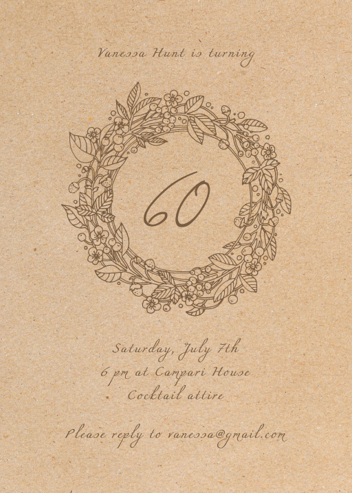 Rustic Wreath birthday invitation design from Paperlust.