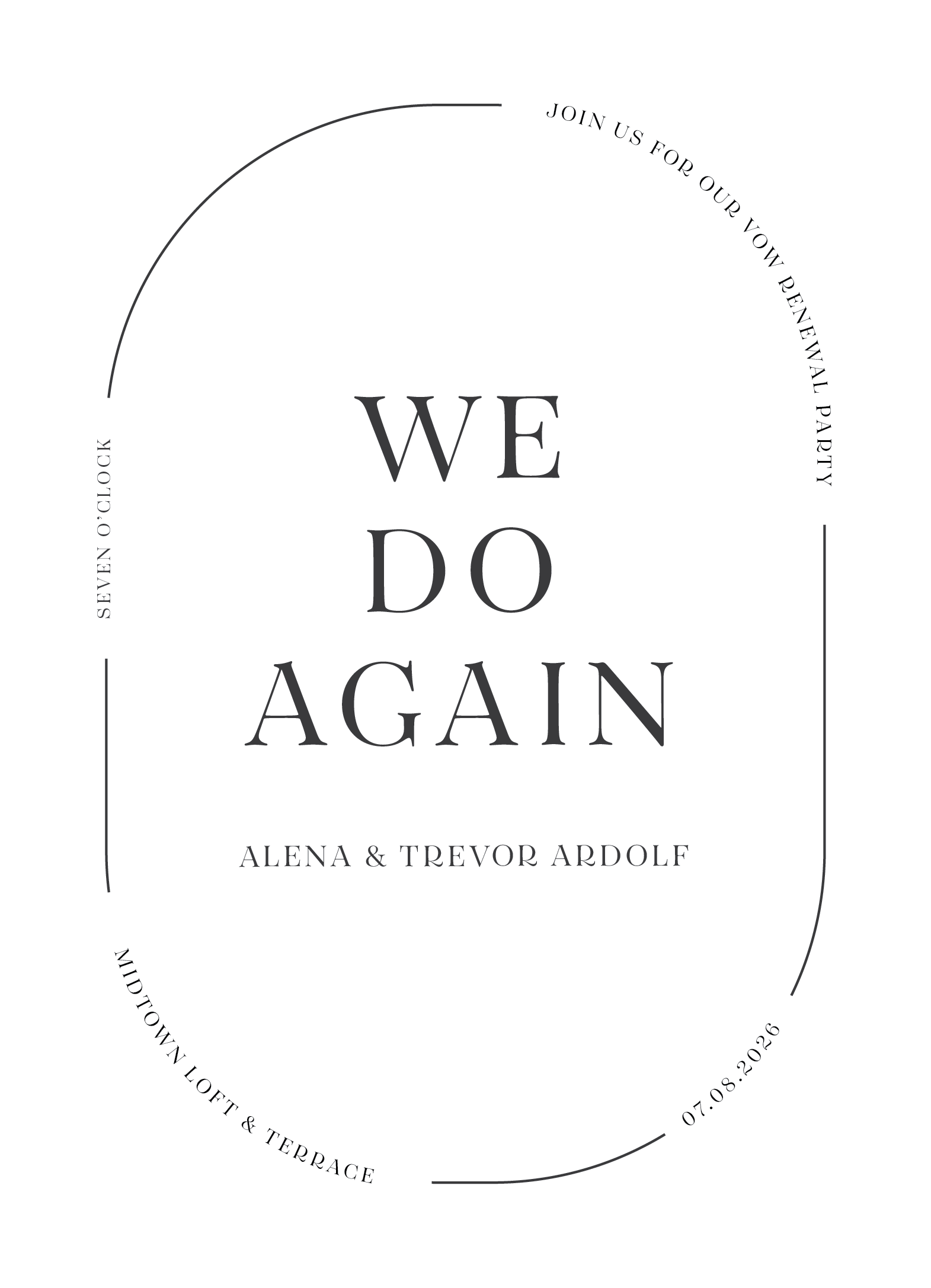 All Minimal Wedding Anniversary Invitations - Digital Printing design preview