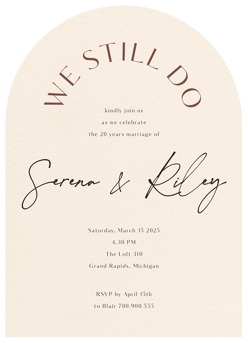Impressionist Wedding Anniversary Invitations - Digital Printing design preview