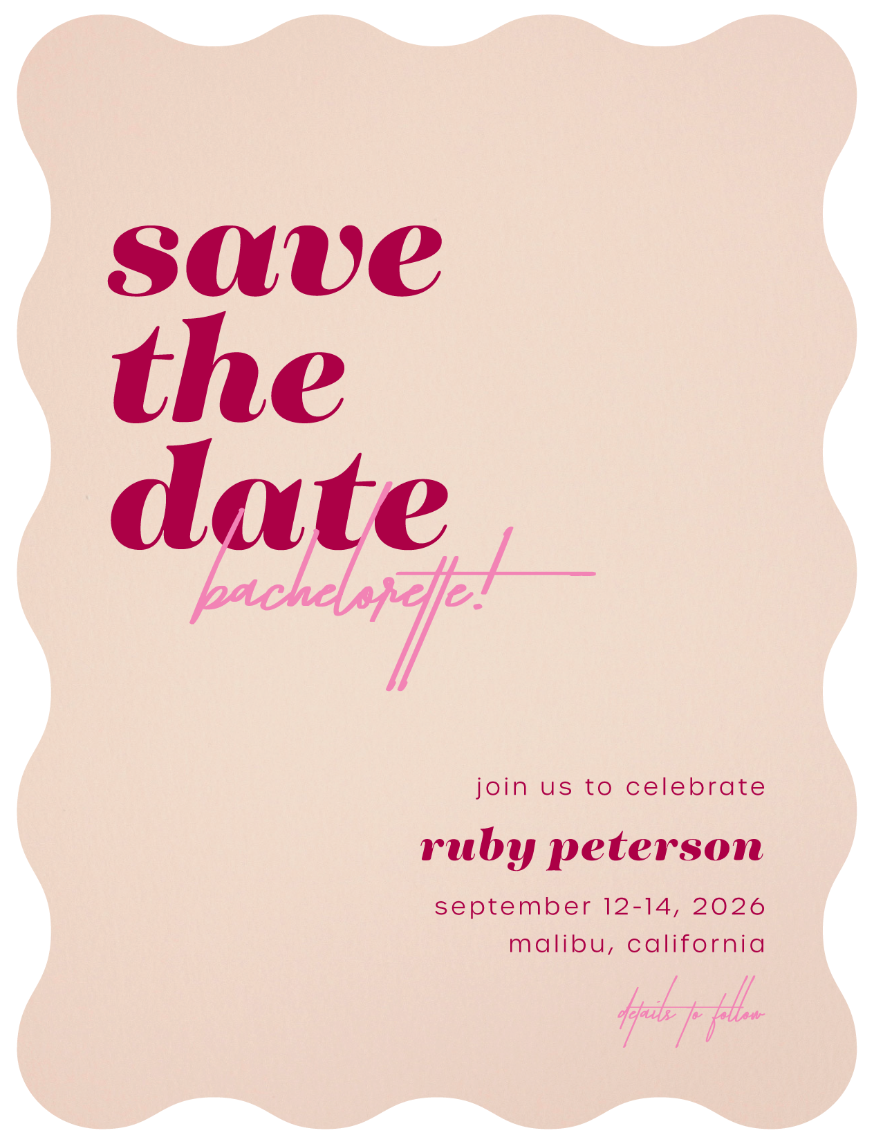 Bold Bride - Save The Date