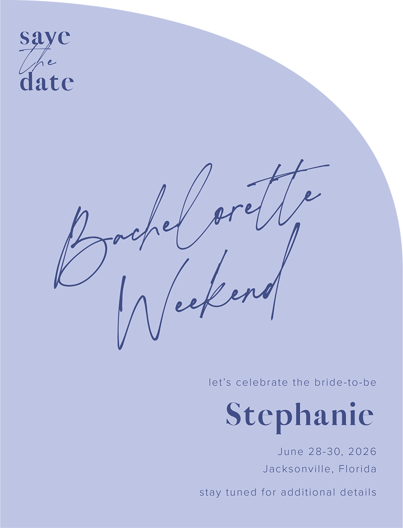 Script Party Save The Date - Digital Printing design preview