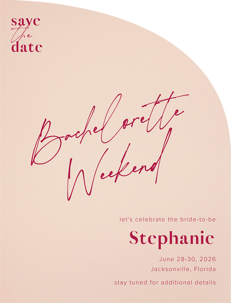 Script Party Save The Date - Digital Printing design preview