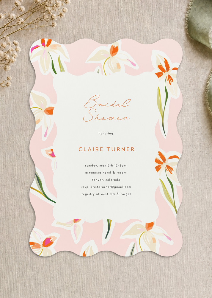 Bright Blush Flower - Bridal Shower Invitations