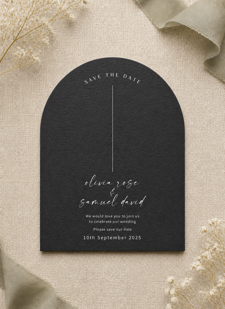 Olivia Save The Date - White Ink design preview