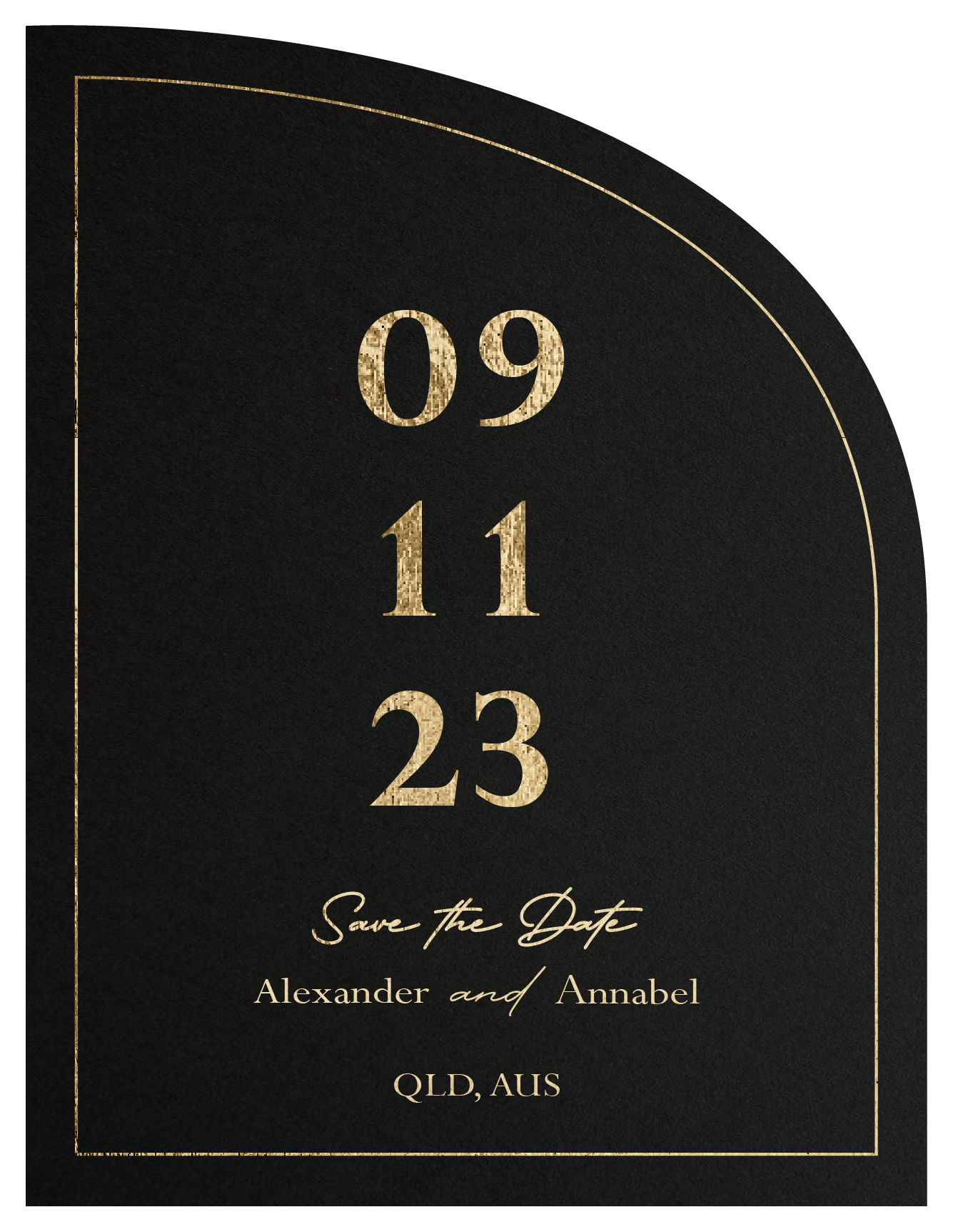 Shimmer Floss Save The Date - Colour Stock + Foil design preview