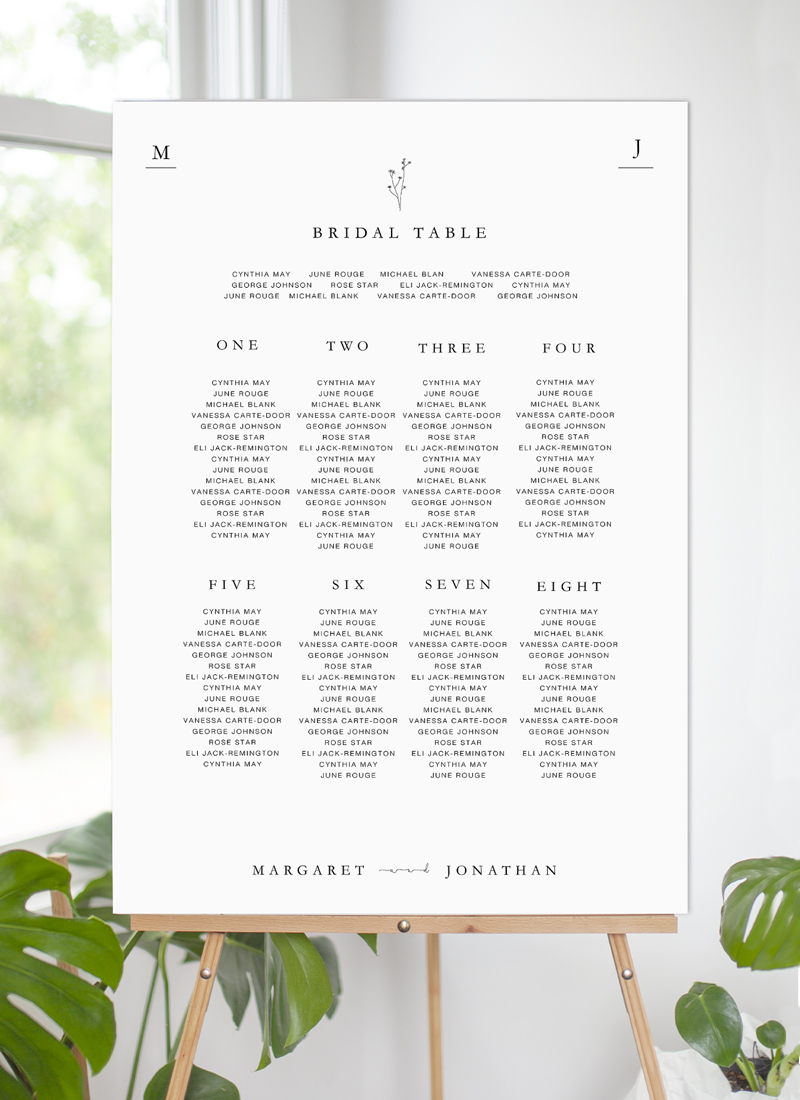 Ebb & Flow - Wedding Seating Chart