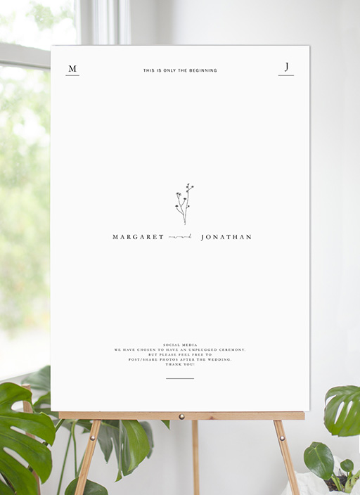 Ebb & Flow wedding sign design from Paperlust.