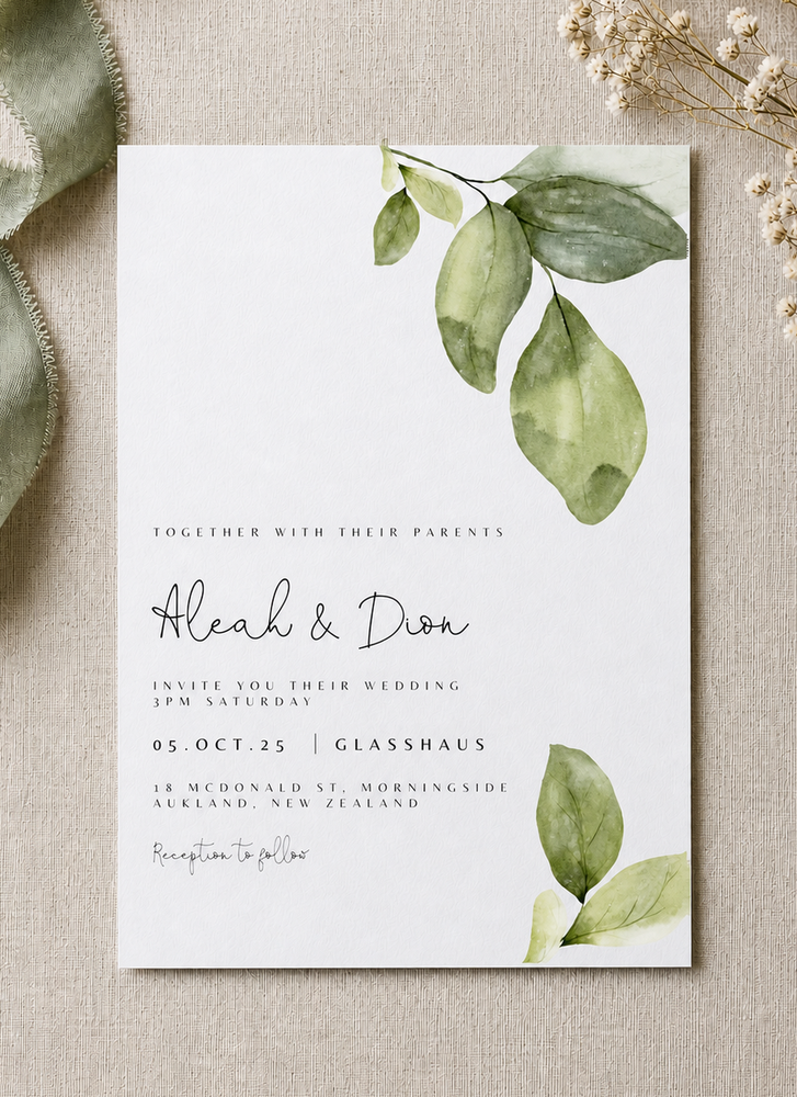 Leafy Green - Wedding Invitations