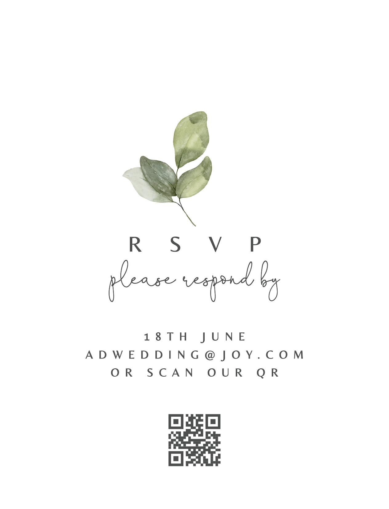 Leafy Green - RSVP Cards