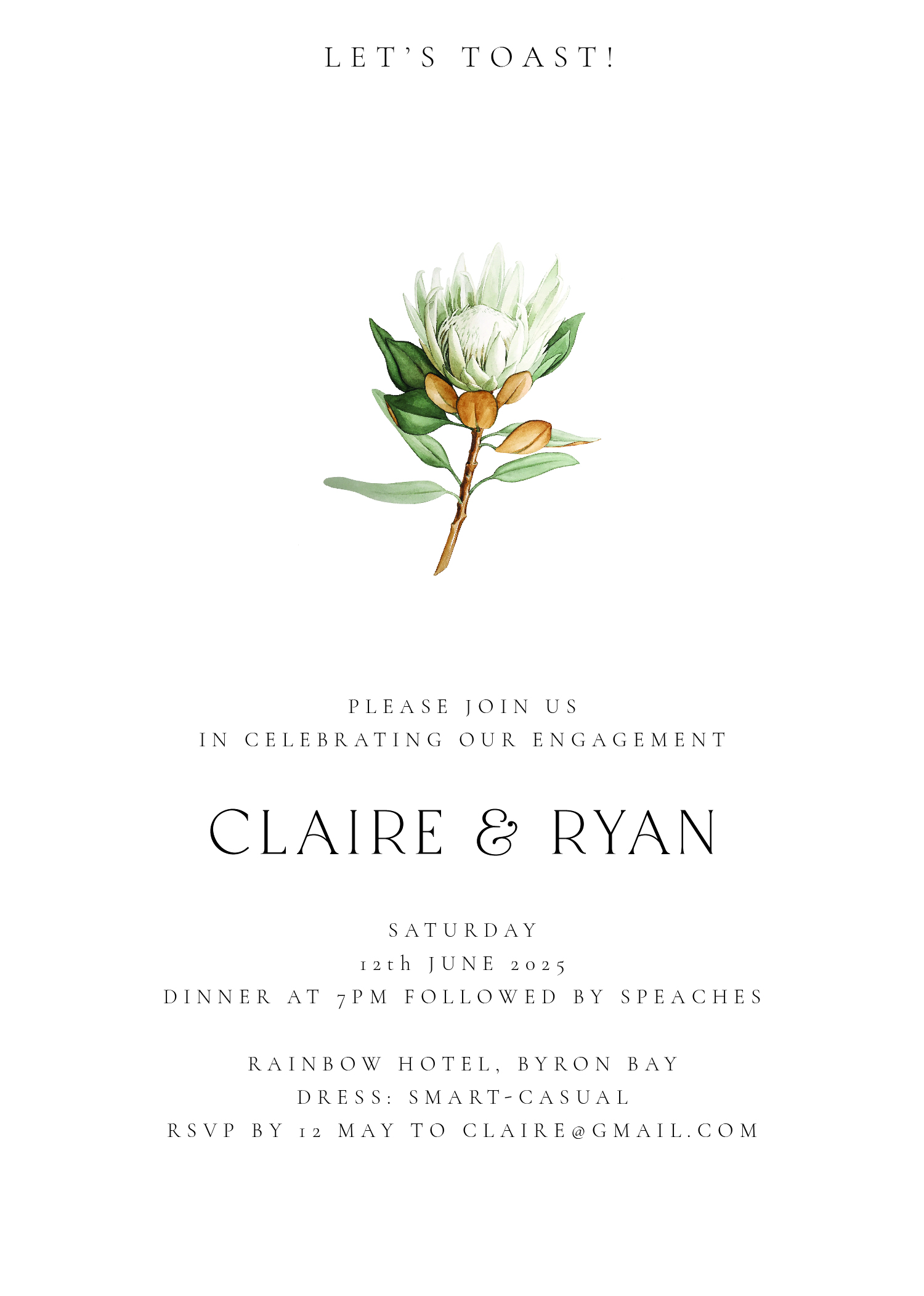 Protea - Engagement Invitations
