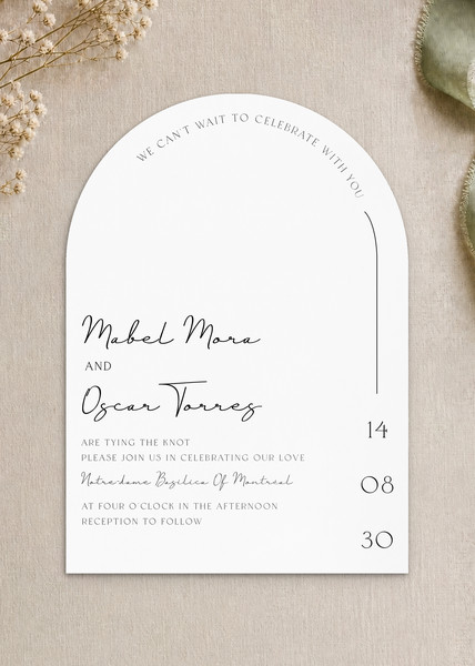 Ivory wedding invitation design from Paperlust.
