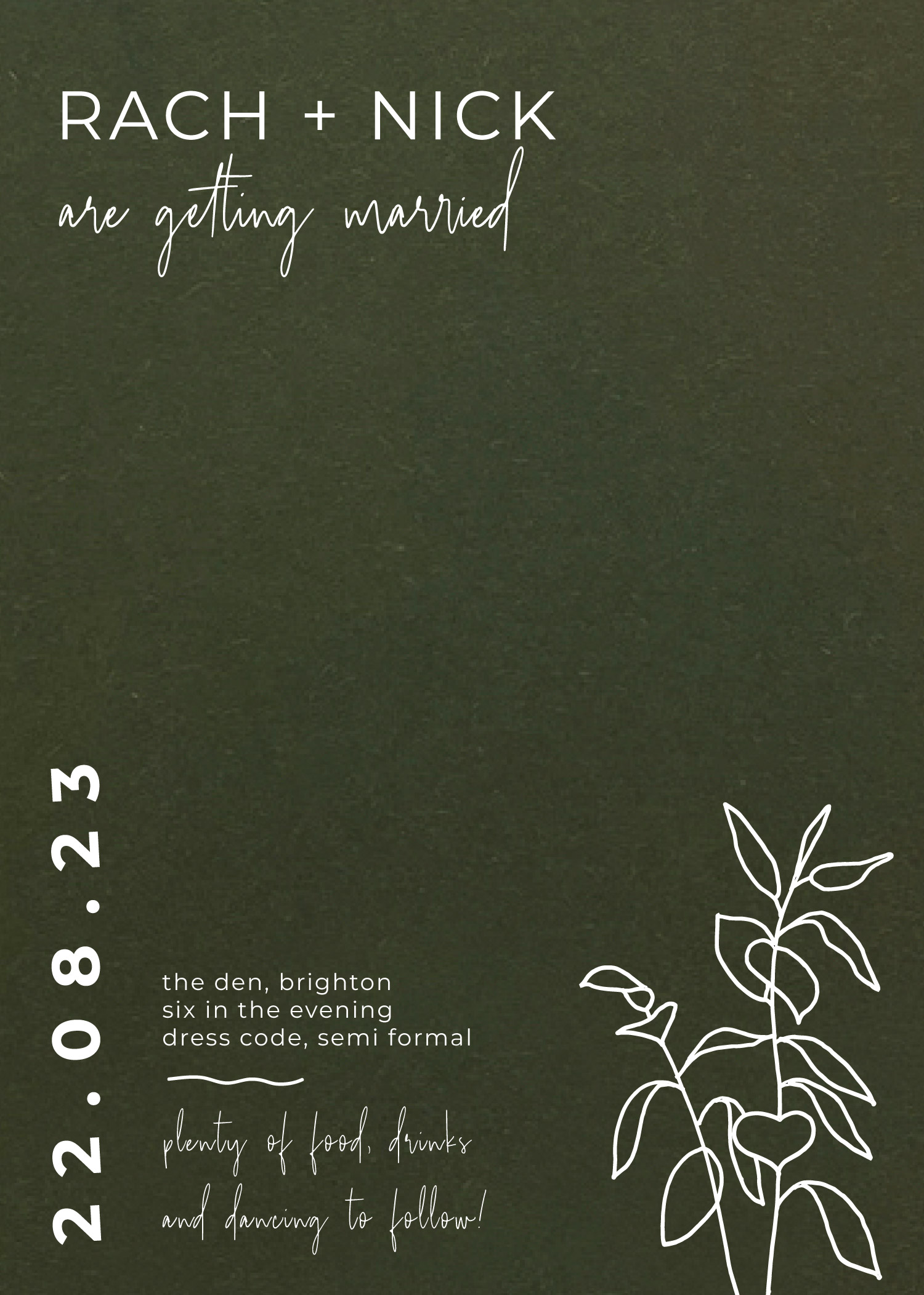 Green Leaves - Wedding Invitations