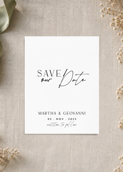 Martha save the date card design from Paperlust.