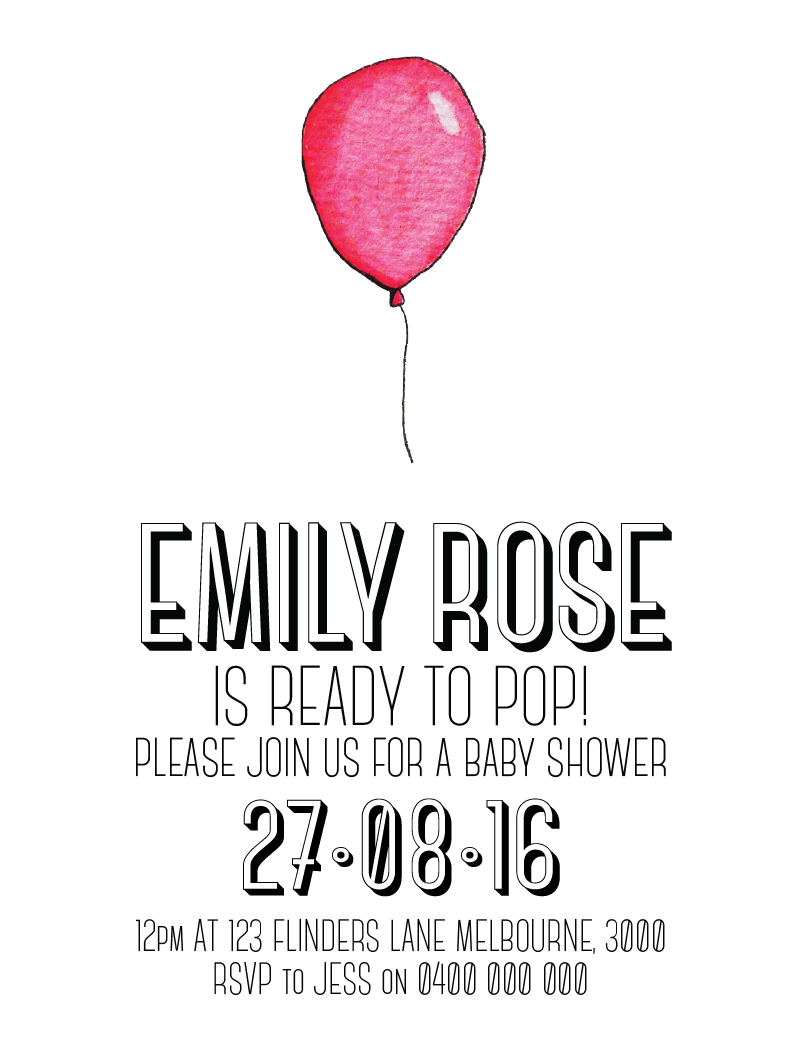 Balloons Seaside Baby Shower Invitations - Digital Printing design preview