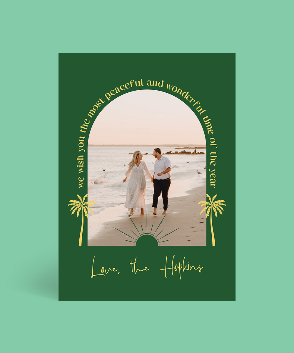 The Boho Palm Christmas Cards - Digital Printing design preview