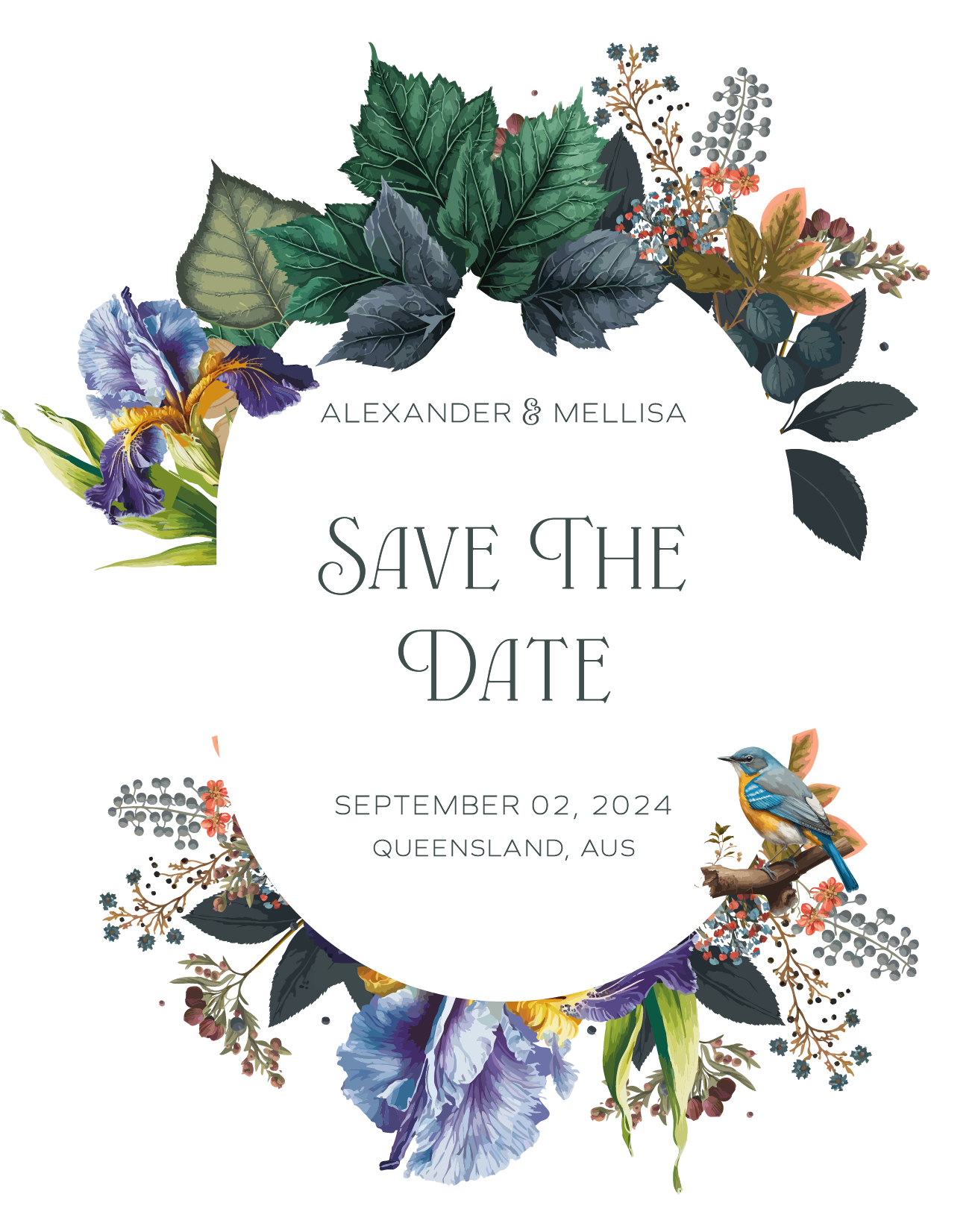 Tropicana Grove Save The Date - Digital Printing design preview