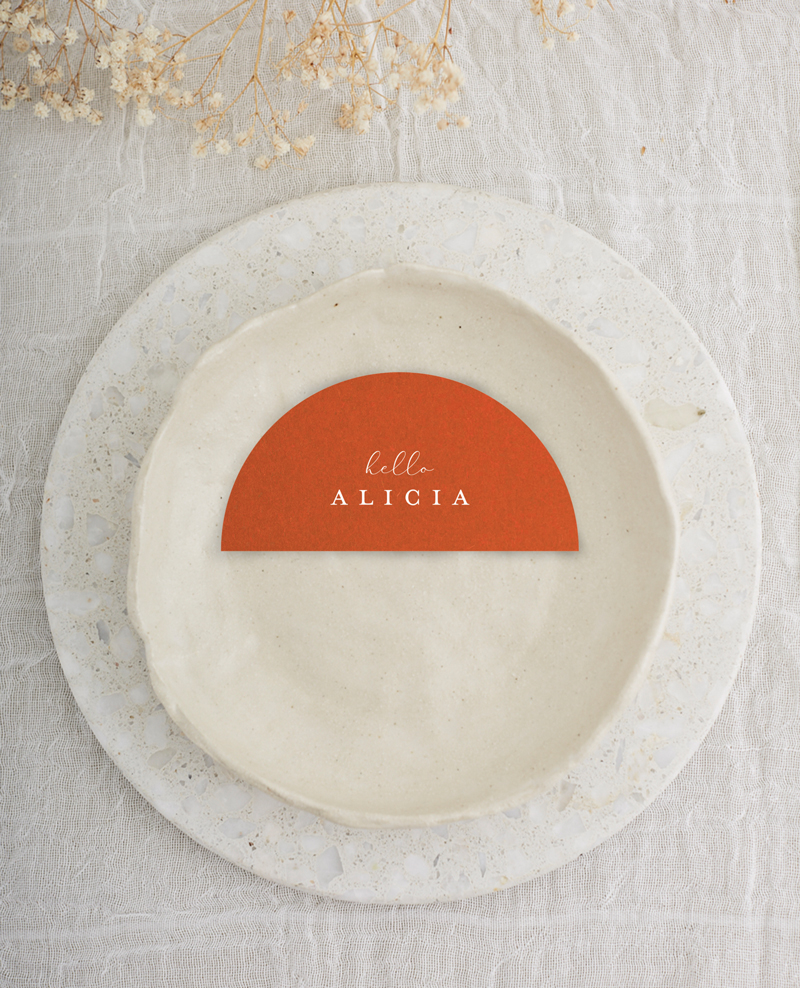 Fruit Series wedding place card design from Paperlust.