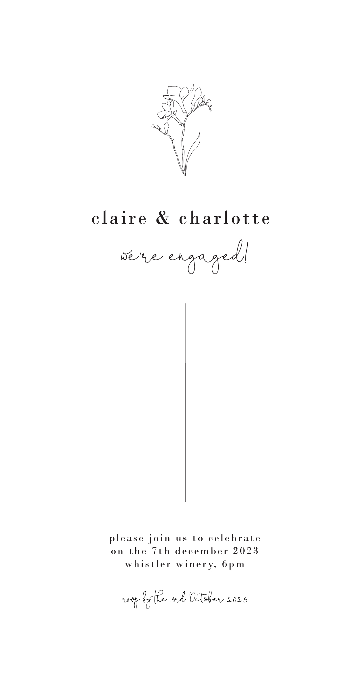 Dainty Flower Engagement Invitations - Digital Printing design preview