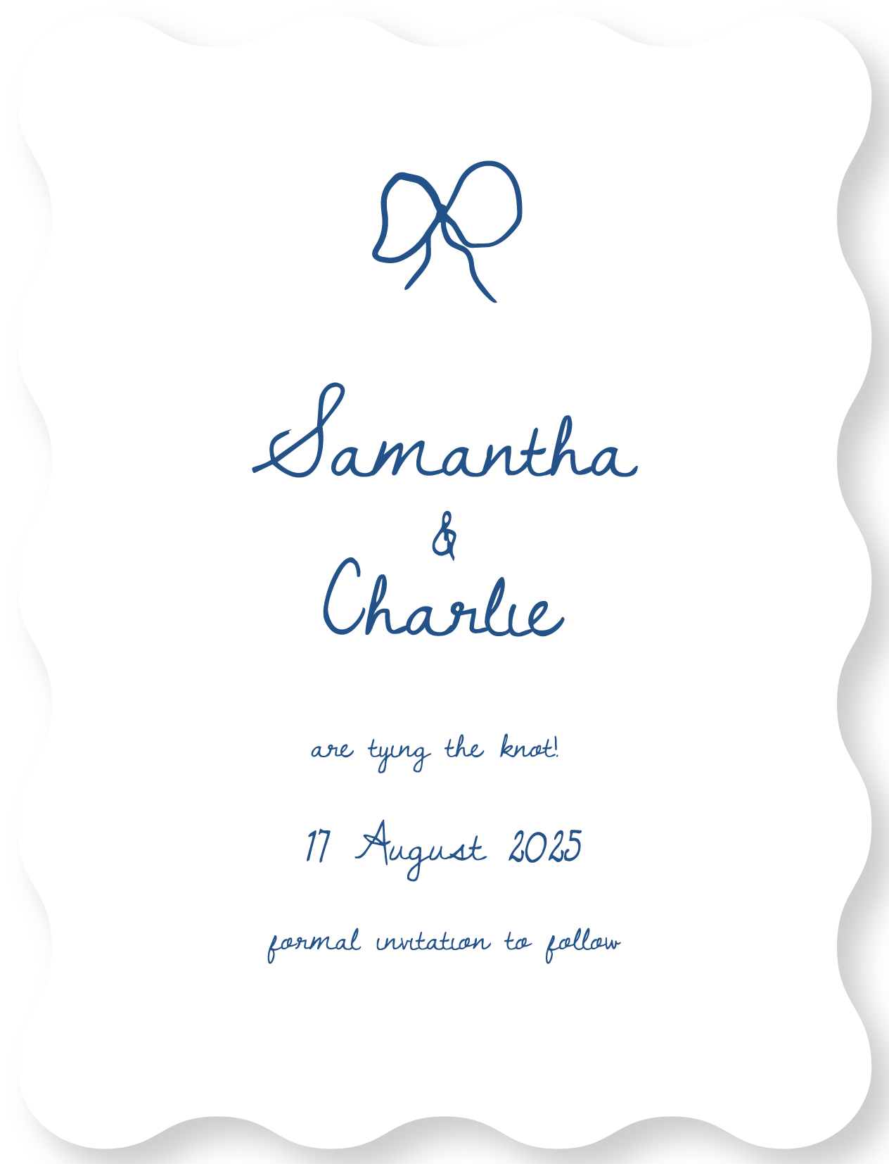 Blue Ribbon Save The Date - Digital Printing design preview