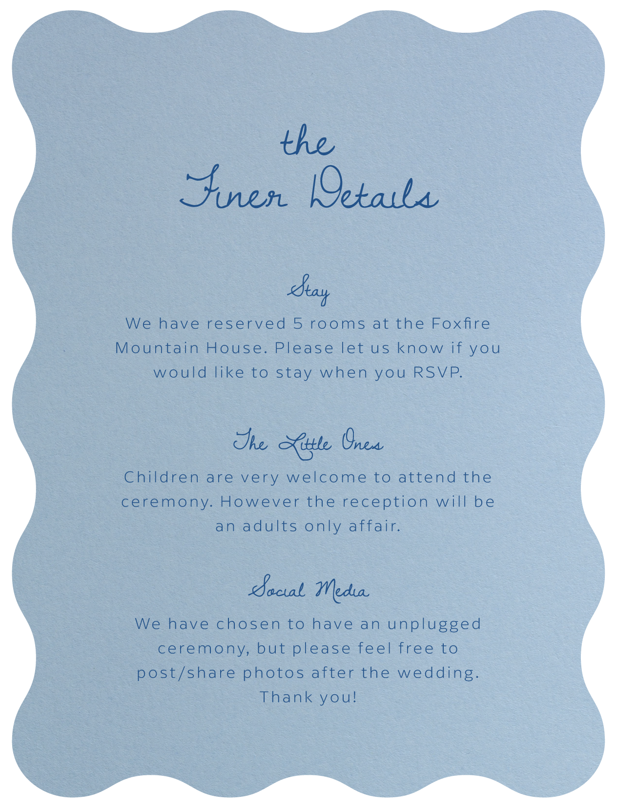 Blue Ribbon Information Cards - Digital Printing design preview