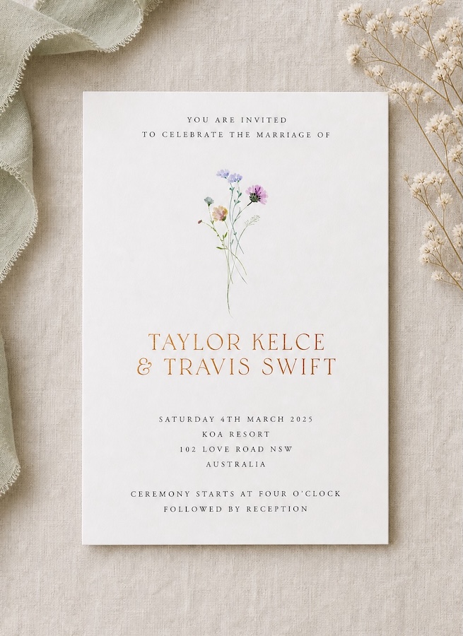 Wildest Dreams Wedding Invitations - Flat Foil design preview