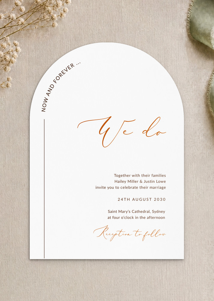 Terracotta Love Wedding Invitations - Digital Printing design preview