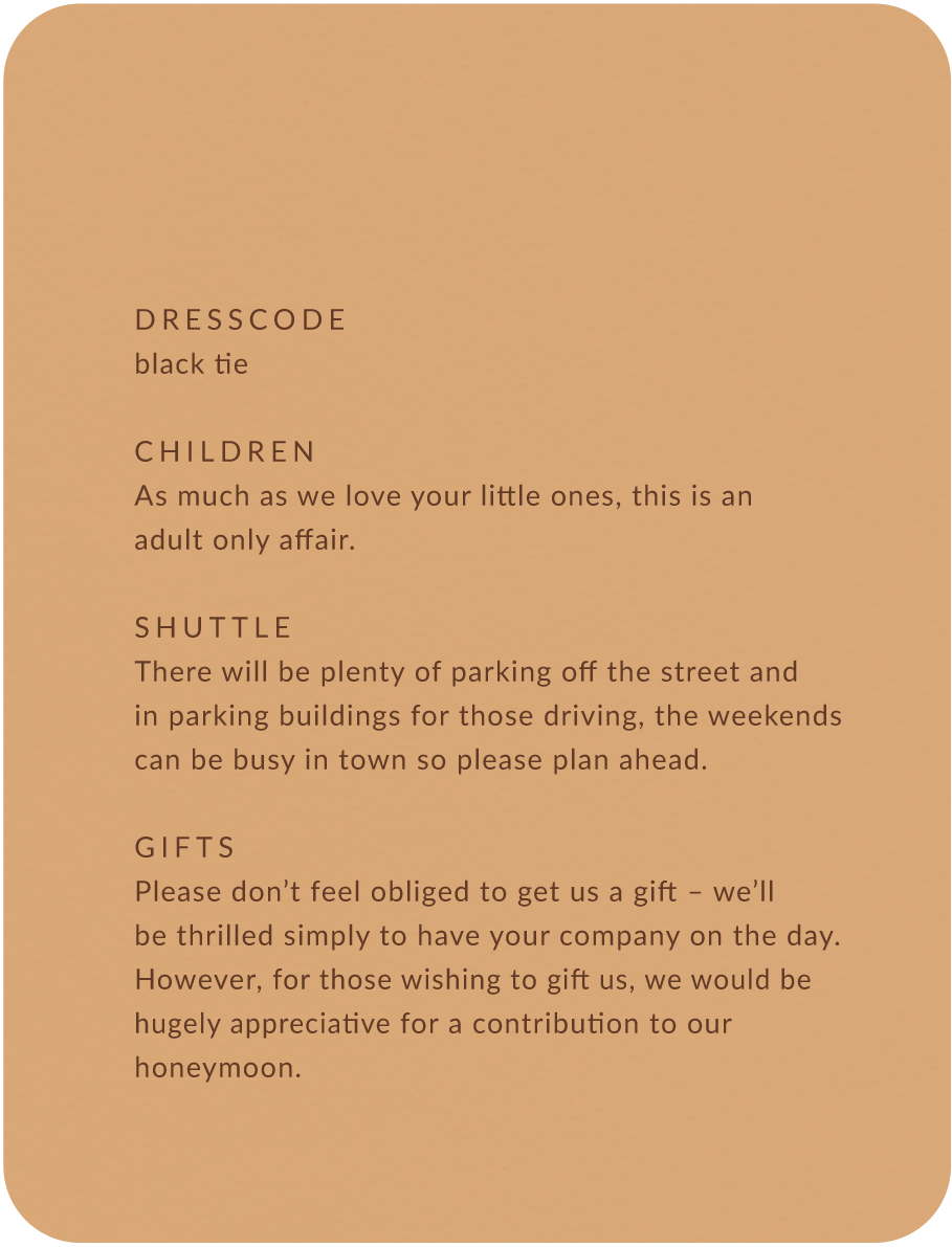 Terracotta Love Information Cards - Digital Printing design preview