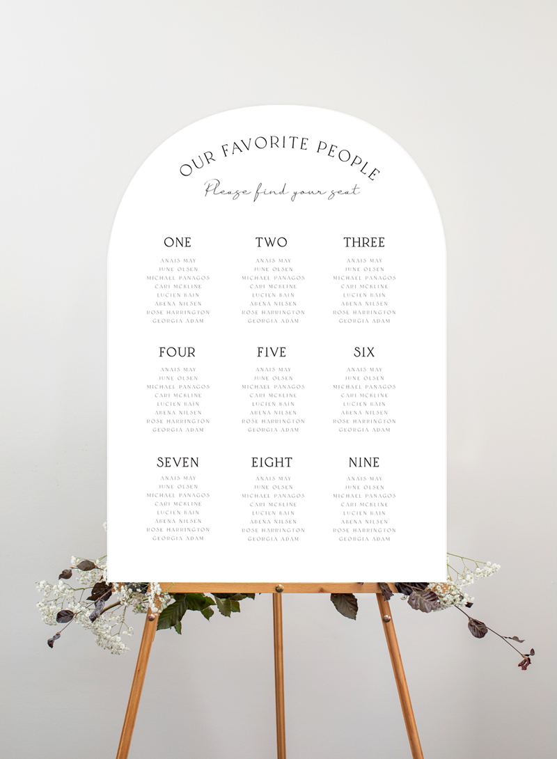 Ivory - Wedding Seating Chart