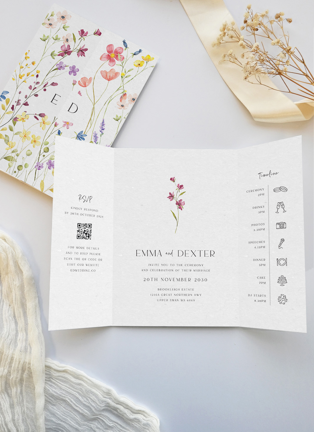 Wild Meadow Wedding Invitations - Digital Printing design preview