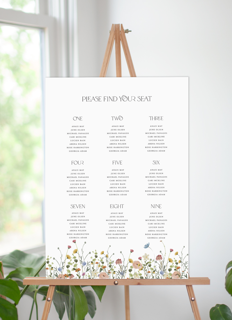 Wildest Dreams Wedding Seating Chart - Digital Printing design preview