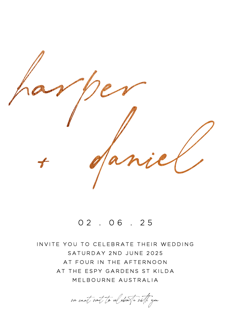 Luminous Wedding Invitations - Flat Foil design preview