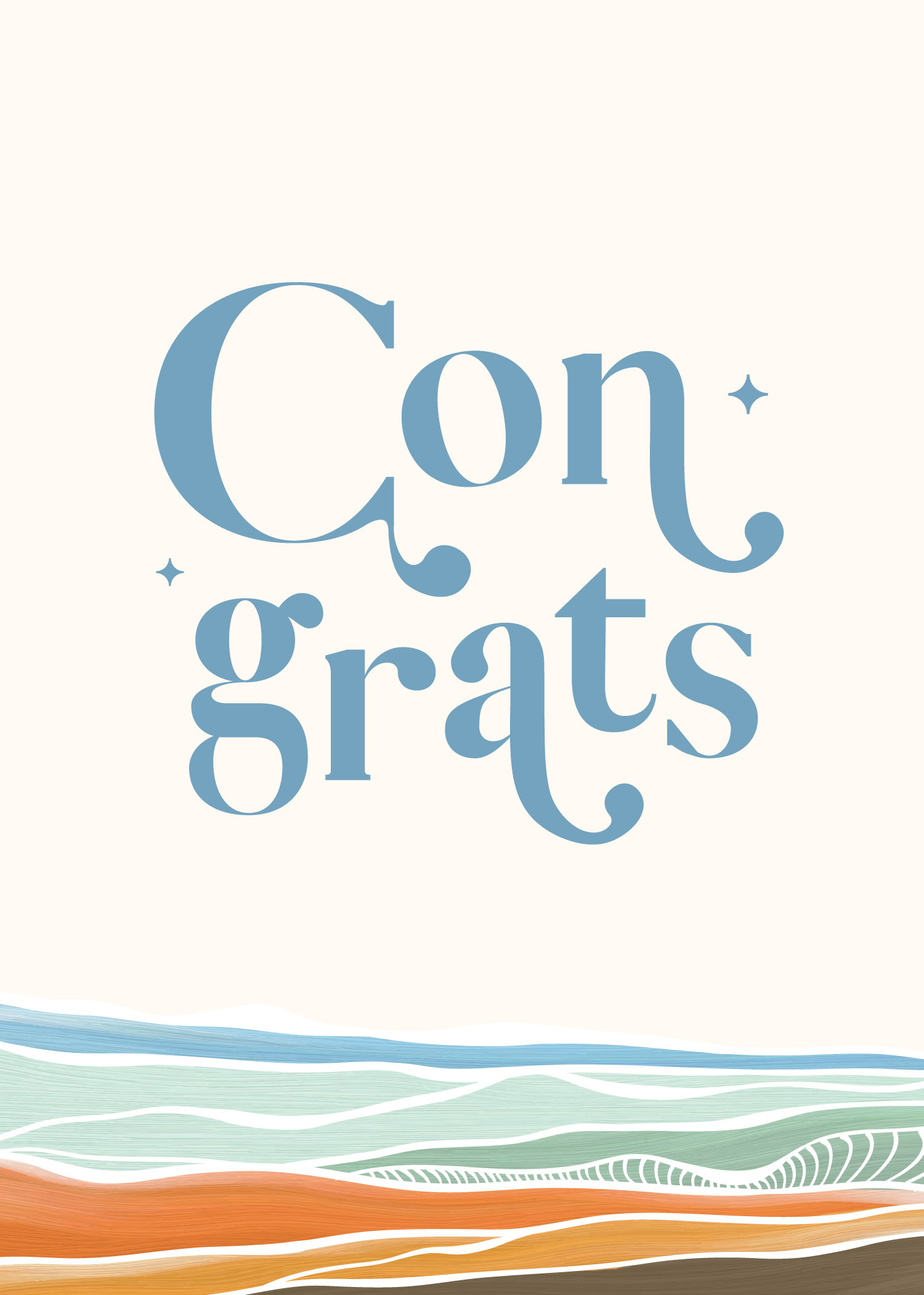 Groovy Waves Greeting Cards - Digital Printing design preview