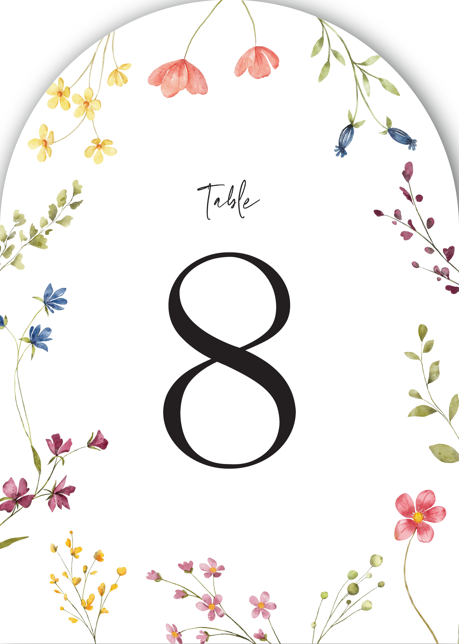 Wild Meadow Table Numbers - Digital Printing design preview