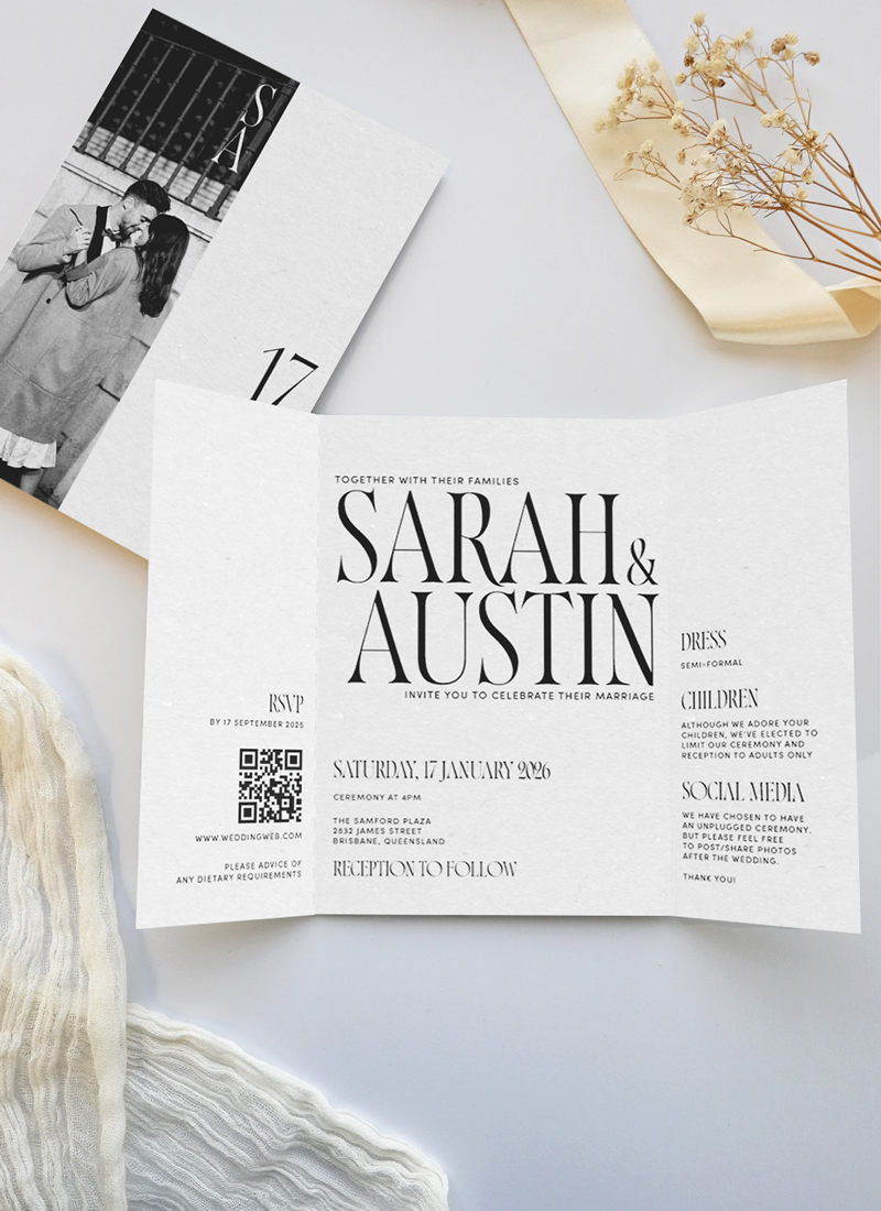 Minimalist Luxe Wedding Invitations - Digital Printing design preview