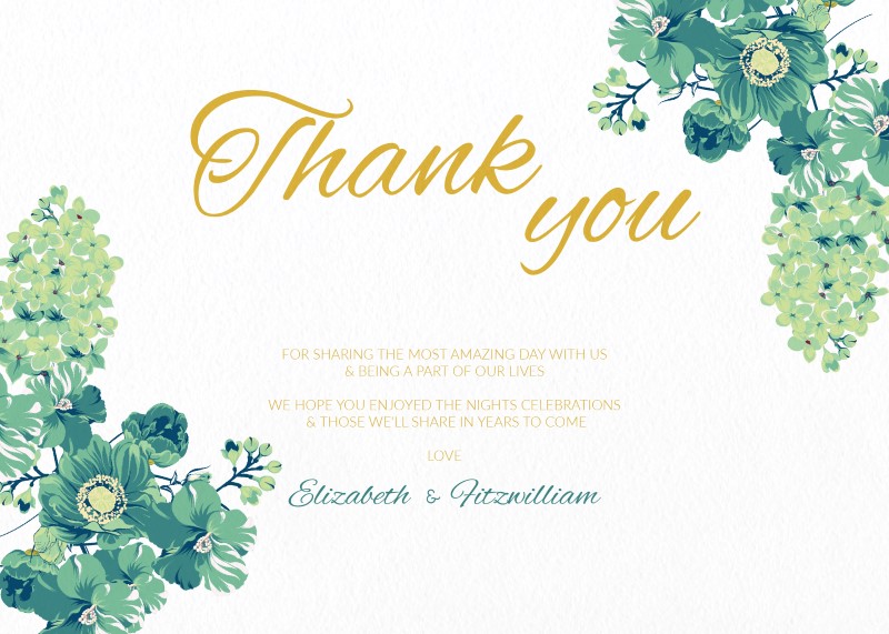 Handpainted Floral - Wedding Thank You Cards