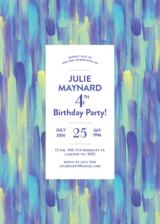 Paint Strokes - Birthday Invitations