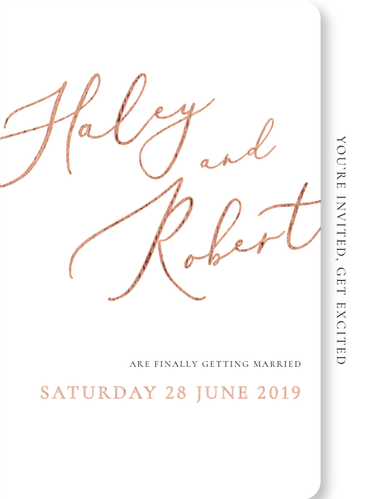 Rose Et Gris Wedding Invitations - Flat Foil design preview