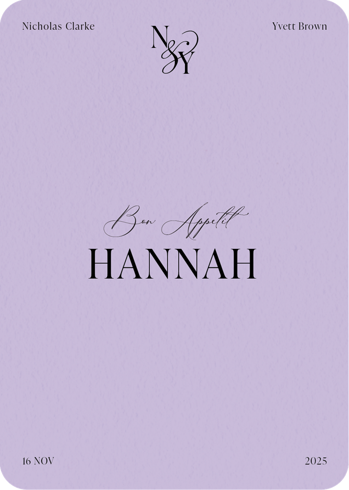 Lilas Wedding Menu - Digital Printing design preview